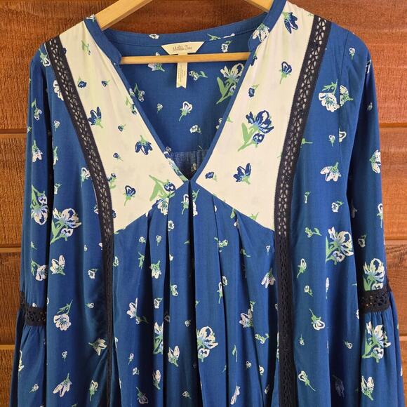 Matilda Jane Women Blue Floral Long Sleeve Dress M Boho Cottage Prairie Western - Picture 3 of 12